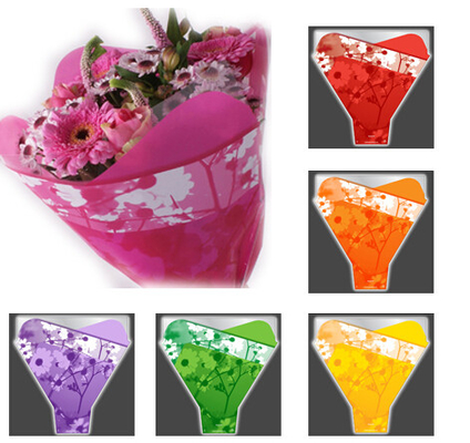 Colorful Flower Packaging Flower Bouquet Sleeves with Gravure Printing