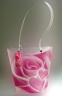Custom Printed Gift Fresh Flowers Plastic Carry Bags , Floral Carrier Bags
