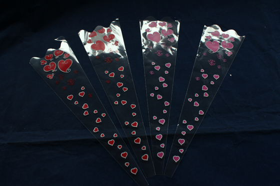Small Size Single Rose Sleeves Triangle Bag , Single Rose Tubes for Fresh flowers Packaging