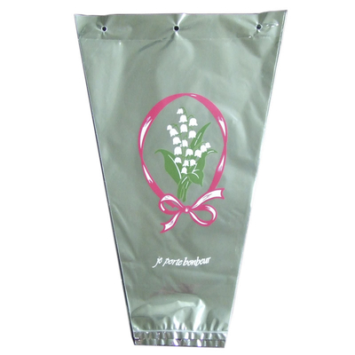 Printed Cellophane Flower Sleeves / BOPP CPP Flower Plastic Sleeves for Floral Packing